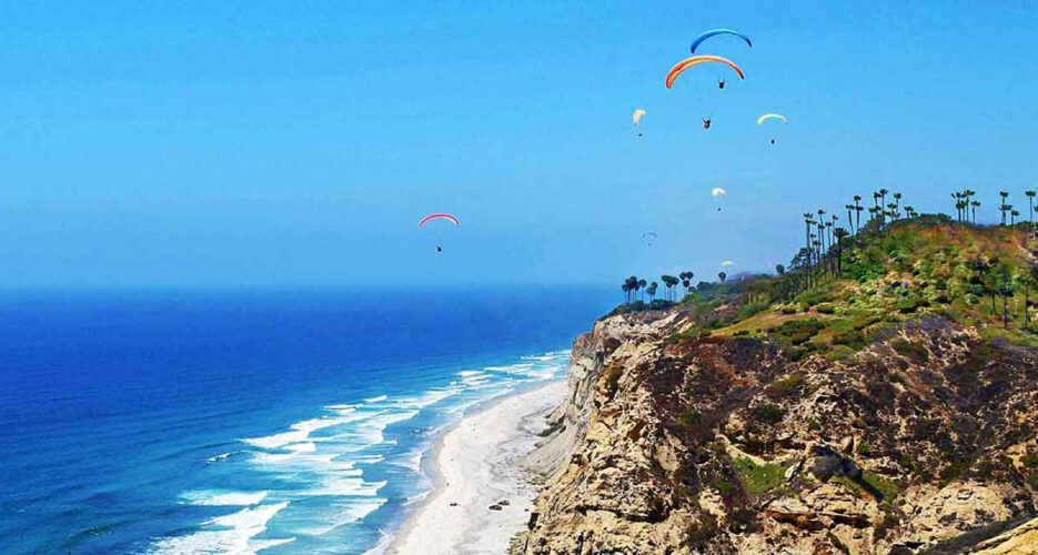 Paragliders above Torrey Pines